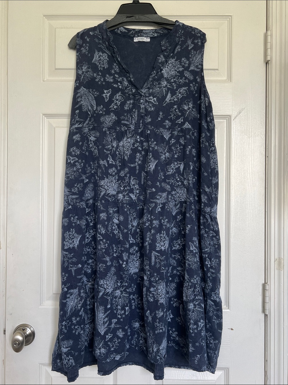 Women's Navy Floral Midi Dress - Brand: